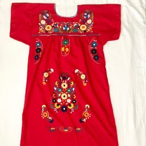 Embroidered Mexican - Dress - Flowers